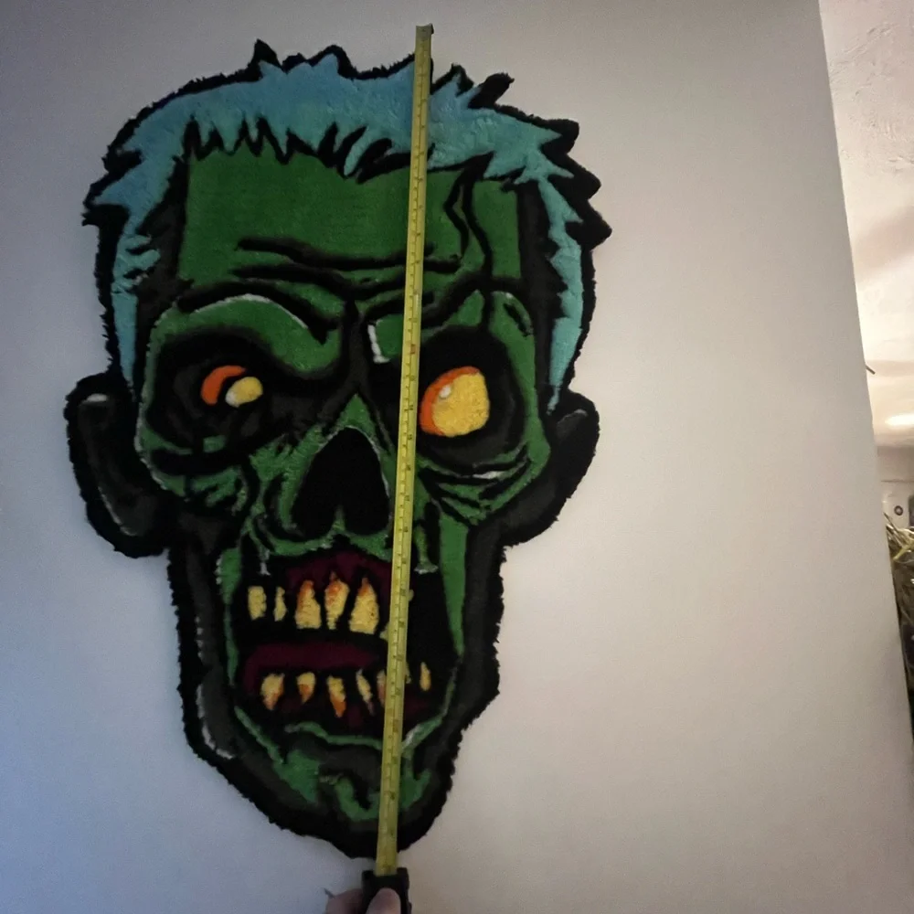 Handmade Zombie Face Wall Rug - Picture 5 of 16